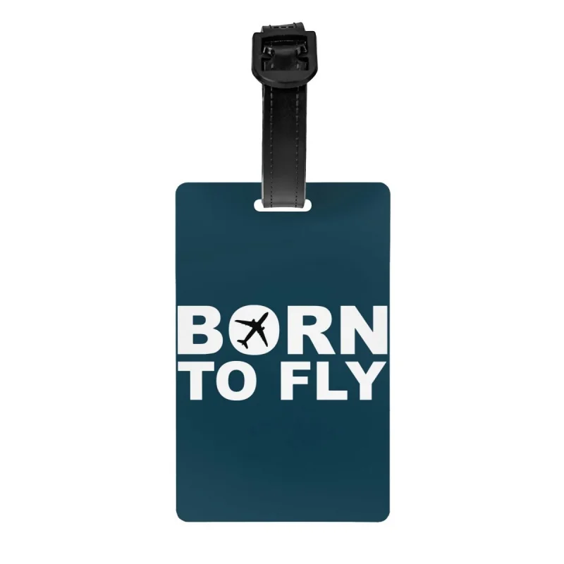 

Born To Fly Flight Pilot Luggage Tag Custom Aviation Airplane Aviator Gift Baggage Tags Privacy Cover ID Label