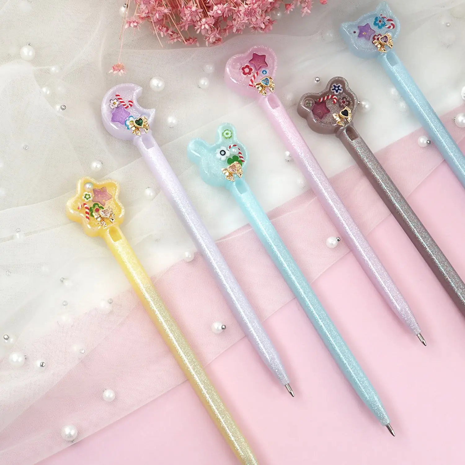 Kawaii Pen Resin Mold Epoxy Resin MoldsI with Ink Pen Refills Cute Shaker Resin Casting Molds for DIY Resin Crafts Making