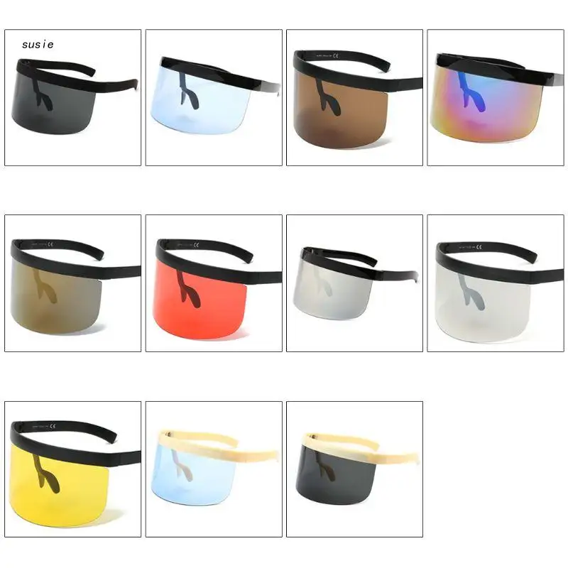 

X7YA Visor Shape Sunglasses Women Anti-peeping Large Frame Polygon Glasses Male Hip Hop Trend Mask Shield Lens for Women