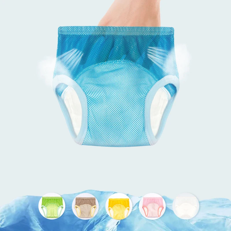 

Baby Cloth Diapers Panties Summer Breathable Mesh Cotton Child Learning Panties Newborn Infant Soft Gauze Reusable Kid Underware