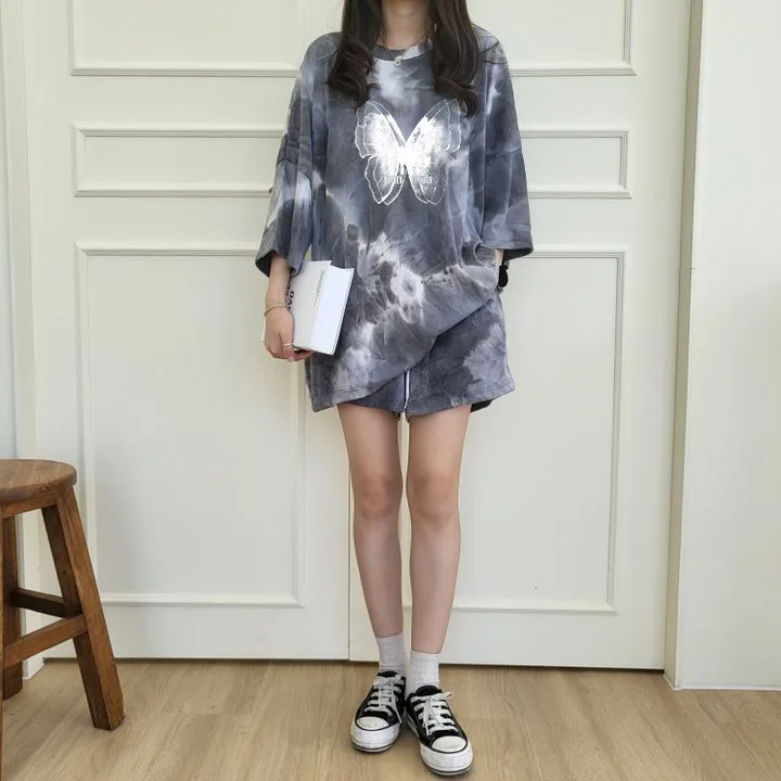 Женские хлопковые футболки с короткими рукавами Tie Dye летние повседневные