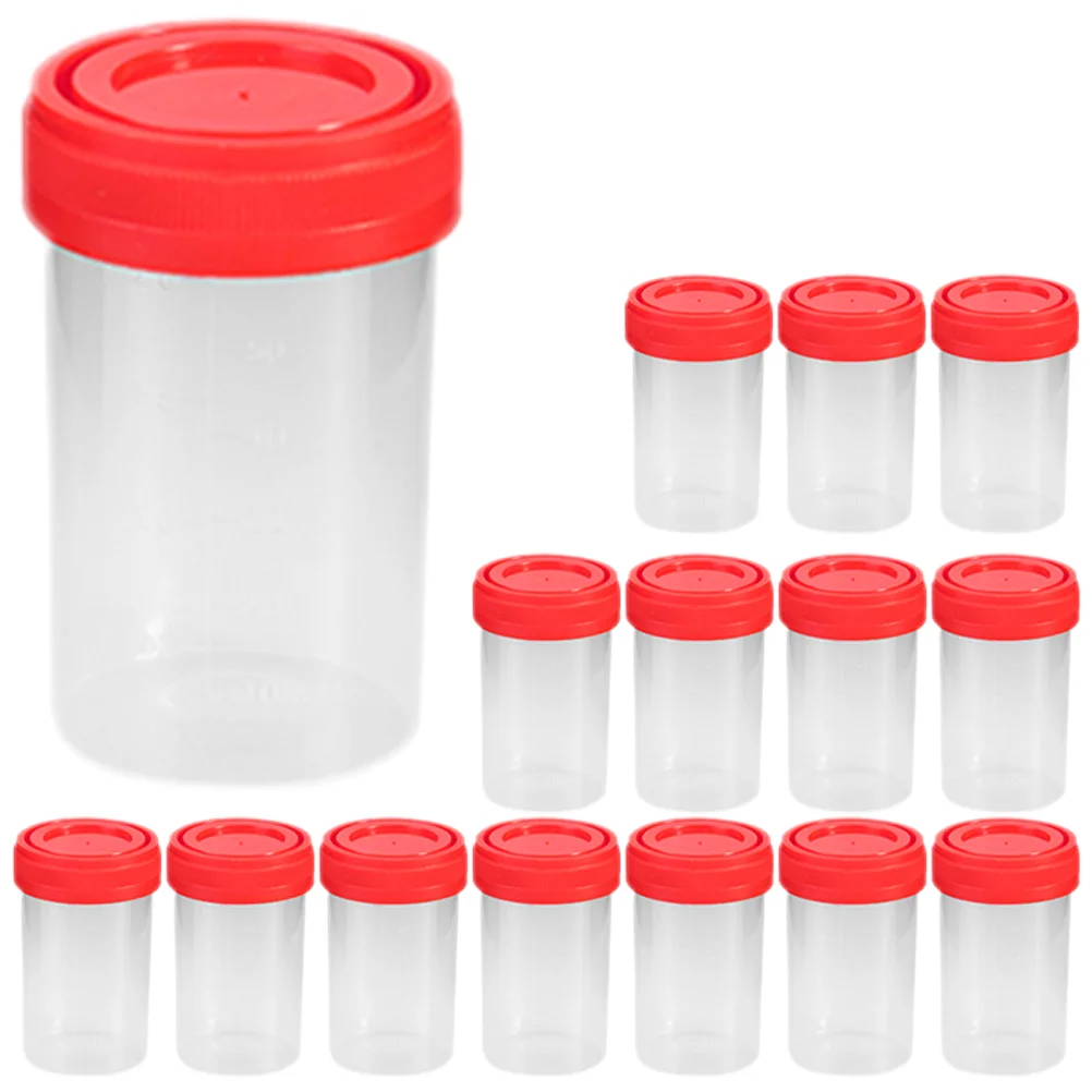 

15 Pcs Sampling Cup Urine Specimen Cups Lids Sample Pee Women Container Disposable Testing Cover Containers