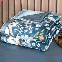 1pcs summer blanket ice silk cool thin quilt office nap knee duvet adult children washable air conditioning quilt bedding
