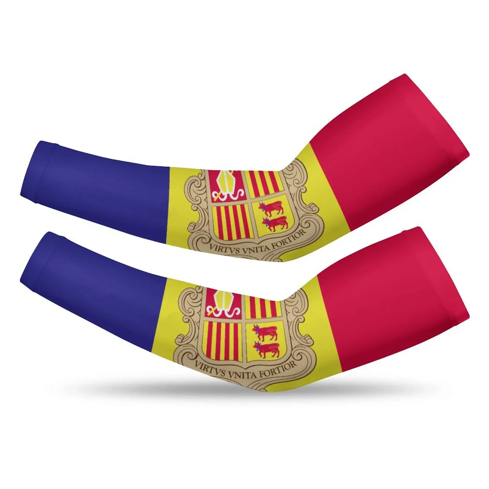 

Andorra Country Flag Sun Protection Arm Sleeves for Men Women Cooling Ice Silk Compression Cover Shield For Sport