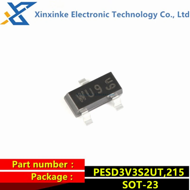 100 шт. PESD3V3S2UT,215 PESD3V3S2UT WU9 SOT-23 3,3 V SMD антистатический диод PESD5V2S2UT WU1