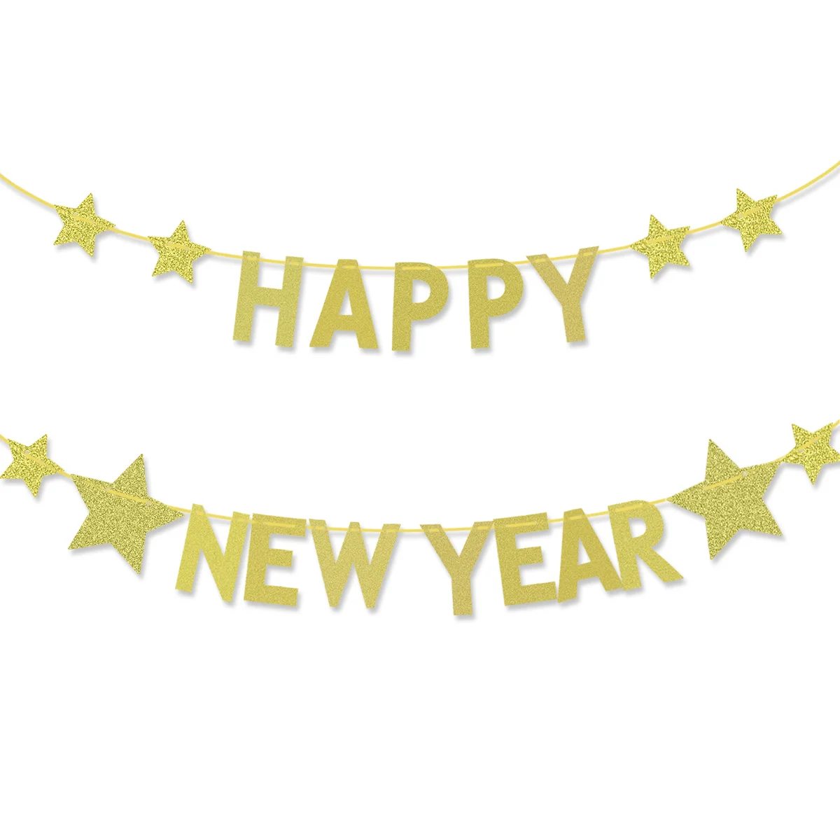 

Year Banner New Hanging Garland Decoration Happy Eve Booth Photo Adornment Home Favors Party Flag S Fireplace Stringgold Glitter