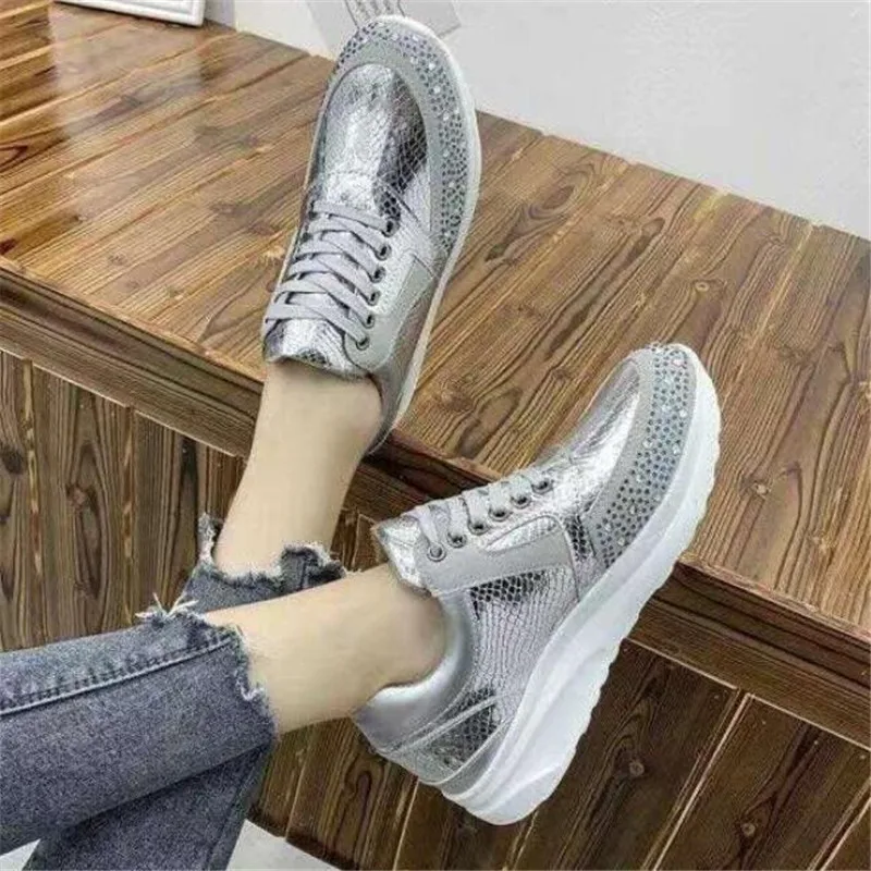 Women's Sports Shoes on The New Leopard Print Women's Vulcanized Shoes Thick-soled Sports Women's Breathable Thickened Sneakers