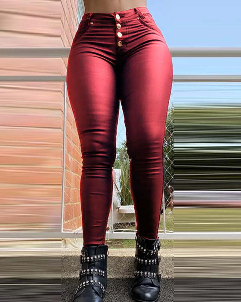 

Women Sexy High Waist Faux Pu Leather Pants Bodycon Skinny Tight Pencil Pant Streetwear Autumn Club Solid Trousers Streetwear