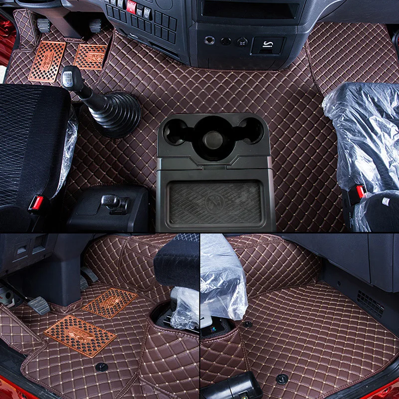 

Foor Mats for SHACMAN X3000 Special Full Surround Foot Pad Cab Interior Leather Double and Single Deck Decoration Supplies