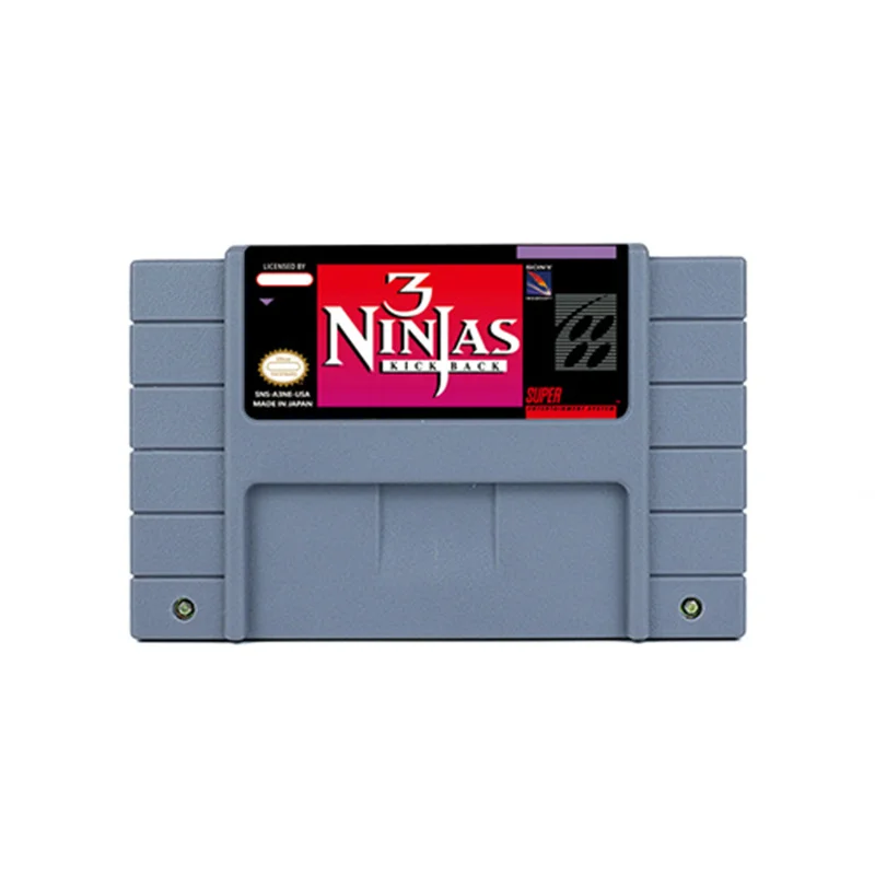 

3 Ninjas Kick Back Action Game for SNES 16 BitRetro Cart Children Gift