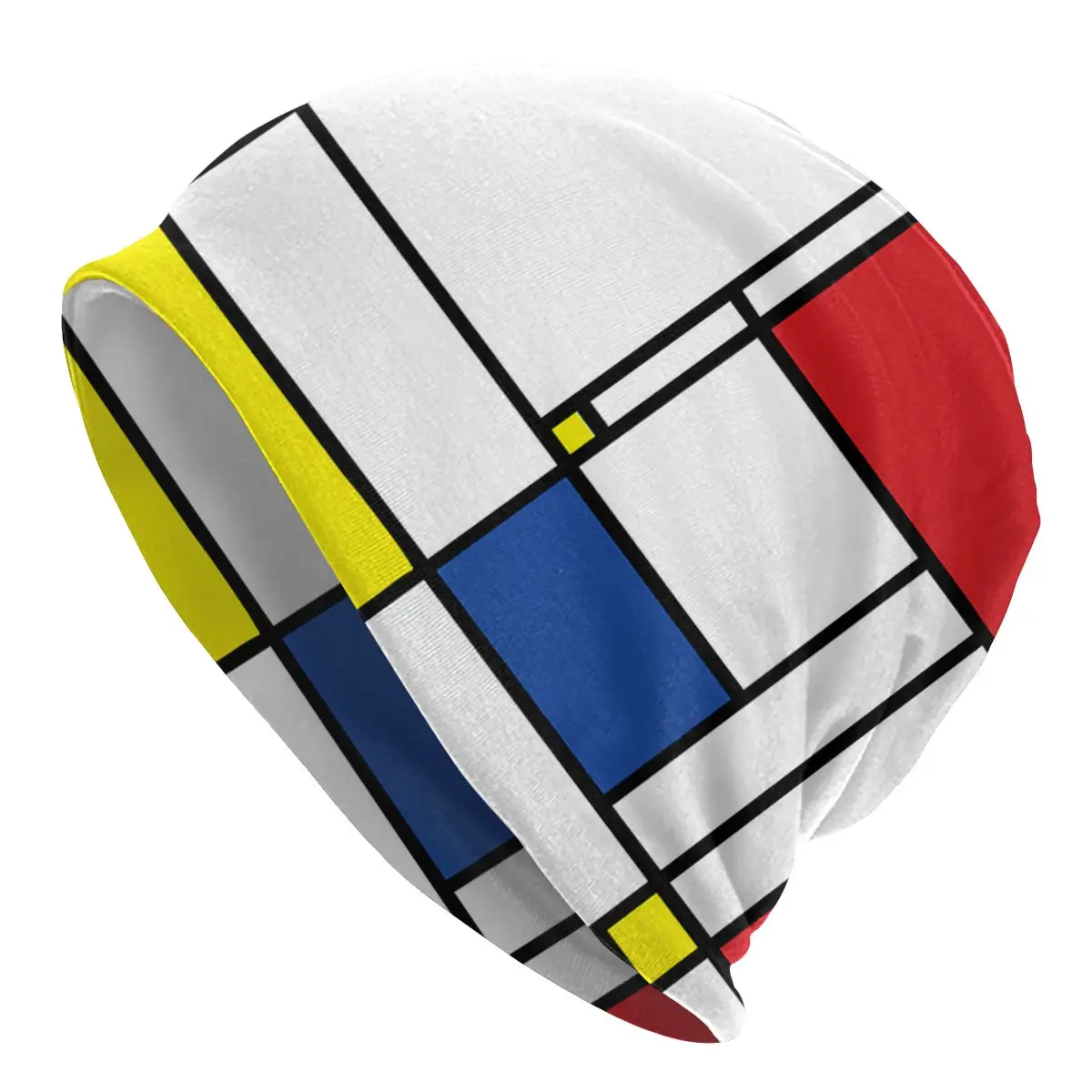 

Minimalist De Stijl Bonnet Hats Knitted Hat Casual Street Skullies Beanies Hat Unisex Adult Warm Dual-use Cap
