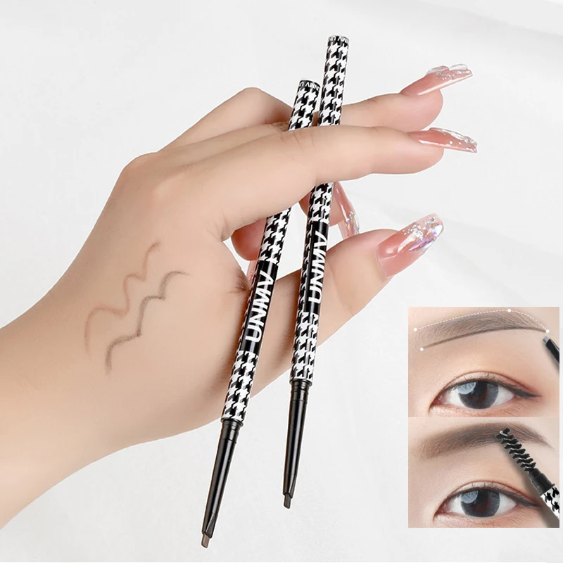 

Двухсторонний карандаш для бровей с рисунком «гусиные лапки» тонкий треугольный карандаш для бровей натуральный стойкий устойчивый к поту Макияж для бровей Татуировка