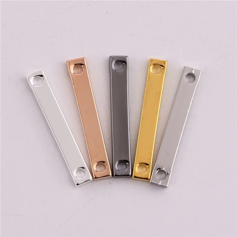 

Fashion 24 * 3.5mm Two Holes Glossy Rectangular Copper Pendant DIY Handmade Jewellery Necklace Connector Armlet Accesories