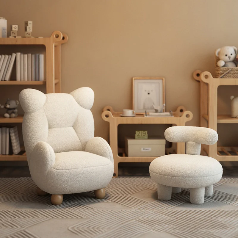 

2023 Lamb Velvet Cream Children's Bear Sofa Chair Cute Baby Single Cartoon Seat Mini Lazy Small Sofa Modern Simplicity