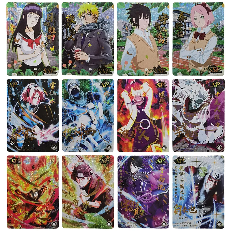 Аниме Наруто редкий SSP SP рефракционная фольга Hatake Kakashi Uchiha Sasuke Jiraiya Игрушки для