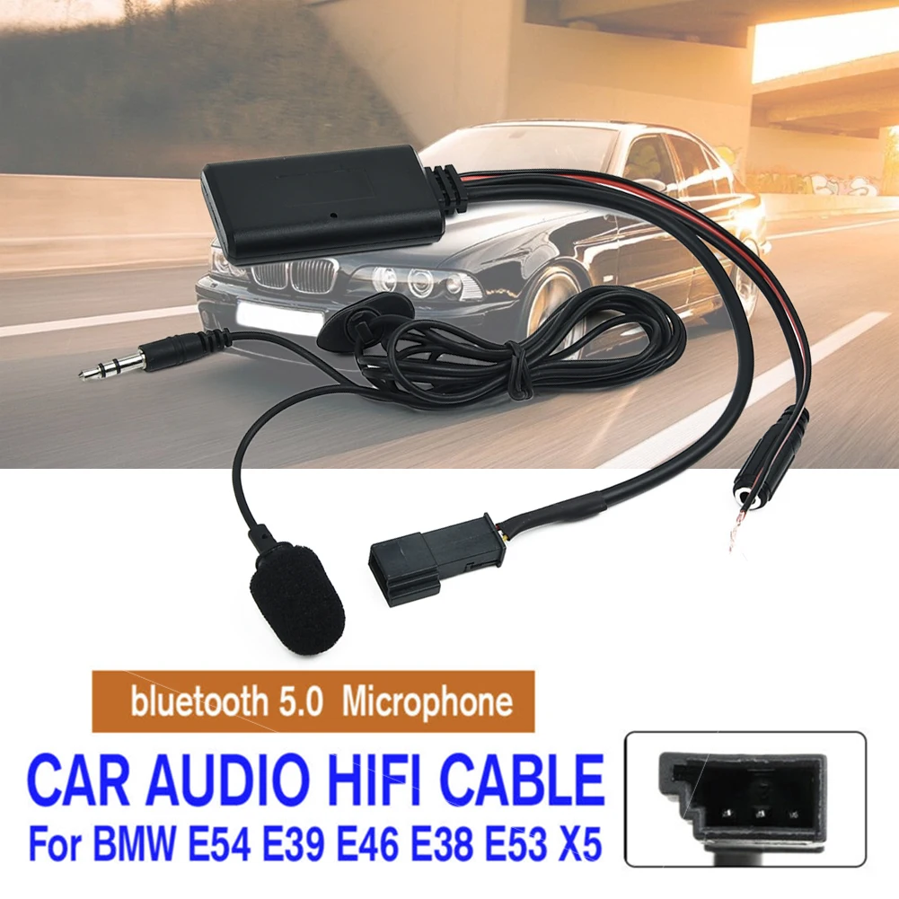 

Audio HIFI Cable Adaptor Bluetooth 5.0+ Microphone For BMW E54/E39/E46 E38 E53 320i 320ci 320cic 323i 323ci 323cic 325i 325ci