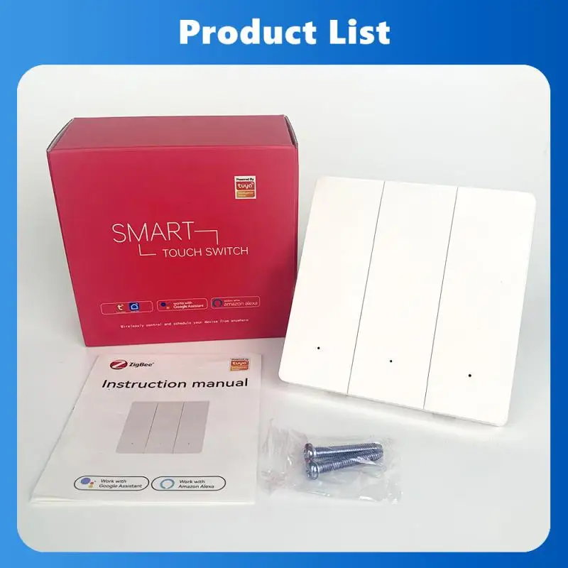

CORUI Tuya Zigbee Smart Wall Button No Neutral Wire No Capacitor Smart Light Switch Via Smart Life APP Alexa Google Home Alice