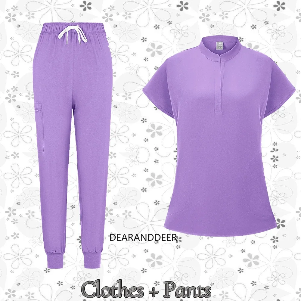 Fashion medical smock clinical surgery suit set for women hospital beauty salon dental clinic nurse accessories work clothes