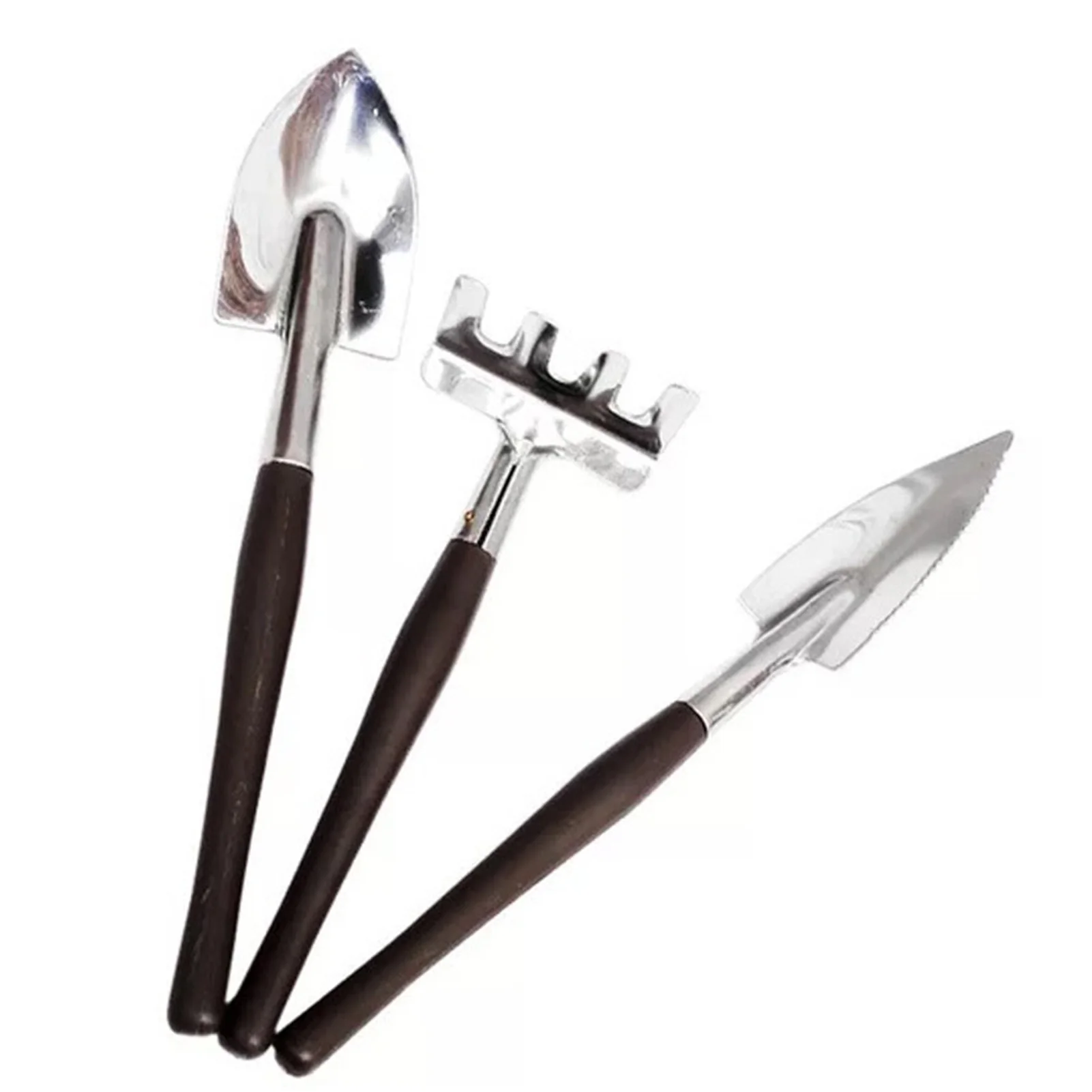 

3pcs Gardening Tool Set Stainless Steel Cultivator Garden Tool Set Stainless Steel Hand Cultivator Transplant Gadget Garden