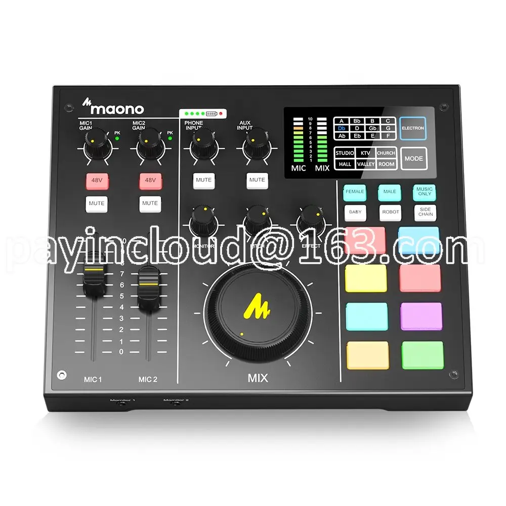 

Sound Card Recording Audio Interface Mixer External Sound Card Live Streamer with Noise Reduction Podcast Mixer