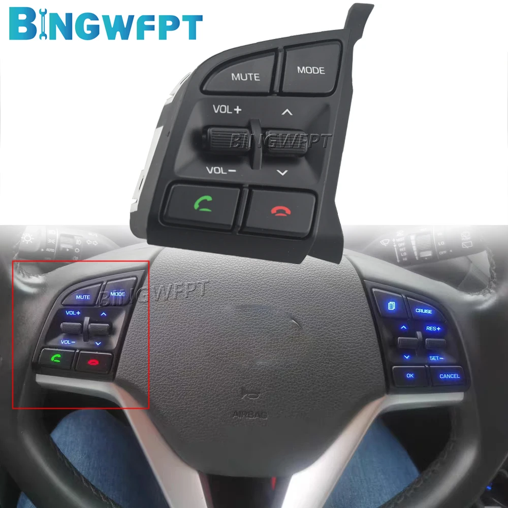 

96710D3500 96710F8400 Steering Wheel Remote Control Switch for Hyundai Tucson 2016-2019 Bluetooth Button Music Switch