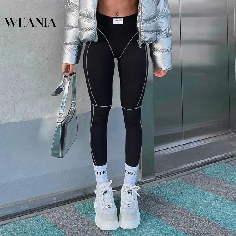 

Women Clash Color High Waist Tight-Fit Hip Legging