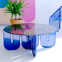Acrylic Coffee Table Creative Personality Light Luxury Tables Transparent Glass Round Living Room Modern Tea balcony Table