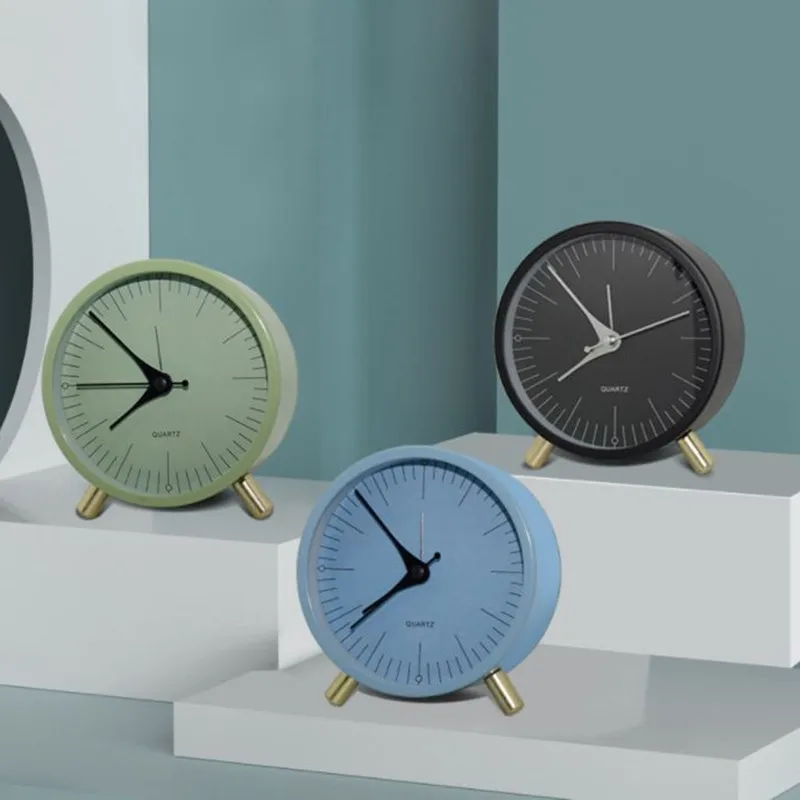 

Nordic Alarm Clock 4.5 Inch Minimalist Mute Children's Clocks Living Room Bedroom Desktop Round Student Pointer Desk Table Clock
