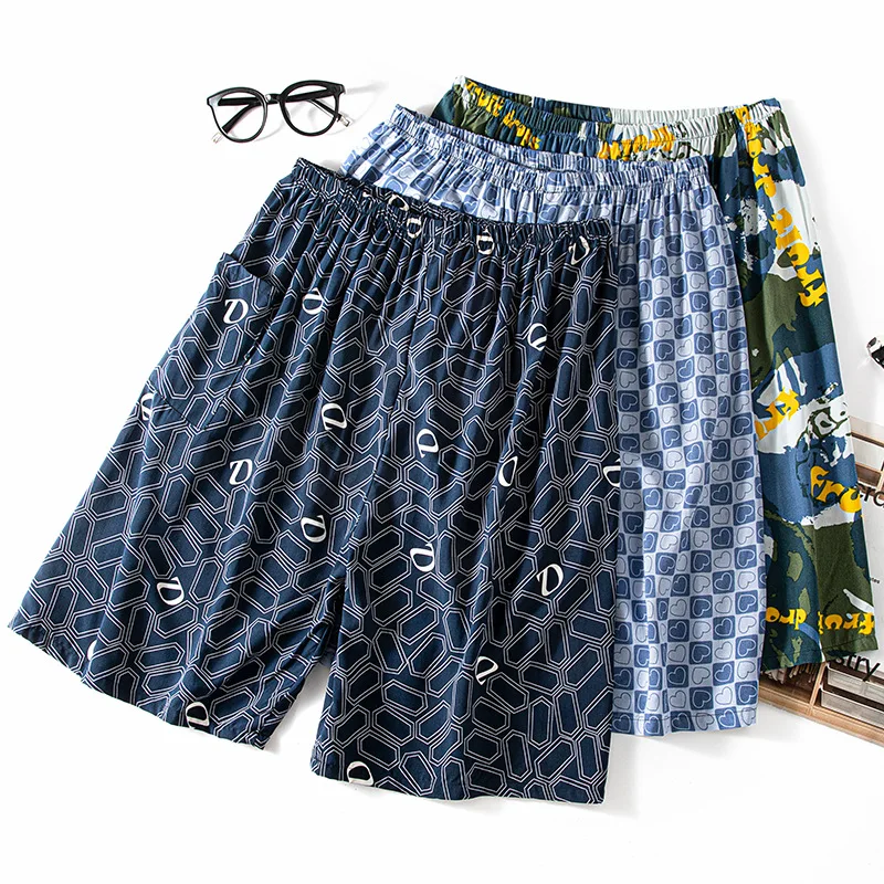 Мужские хлопковые шелковые пятиминутные брюки с надписью на резинке пляжные