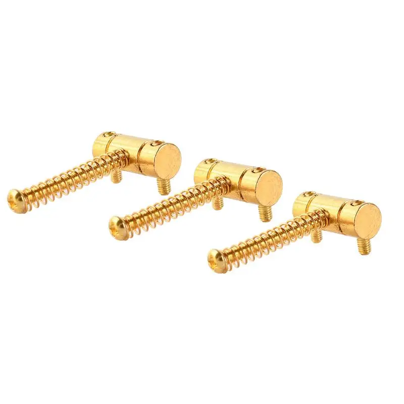 

3Pcs Guitar Tremolo Bridge Saddles Electric Guitar Replacement Parts Vintage Brass Compensated Saddles Easy To Use For Guitars