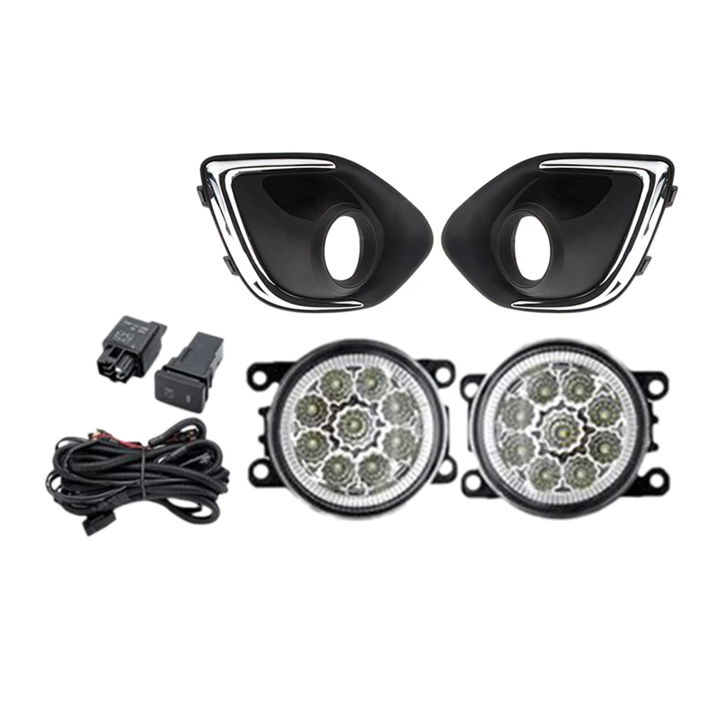 LED Fog Lights Headlight for Mitsubishi ASX RVR Outlander Sport 2013-2015 Foglight Grilles Harness Switch Kit