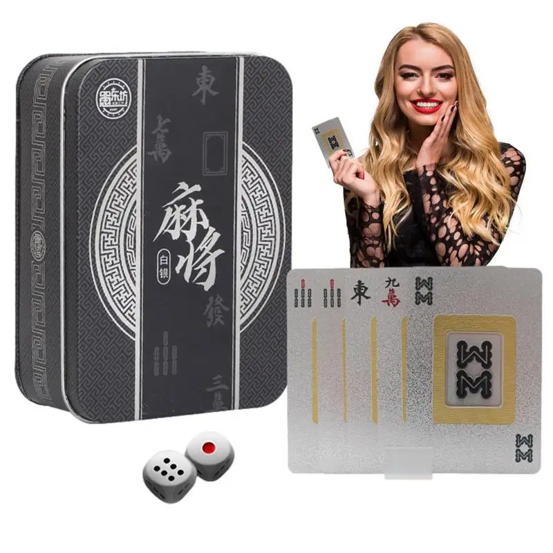 

Playing Cards PVC Frosted Mahjong Playing Cards For Adults Deck Of Cards Novelty Party Gift For Girls And Boys Party Decorations