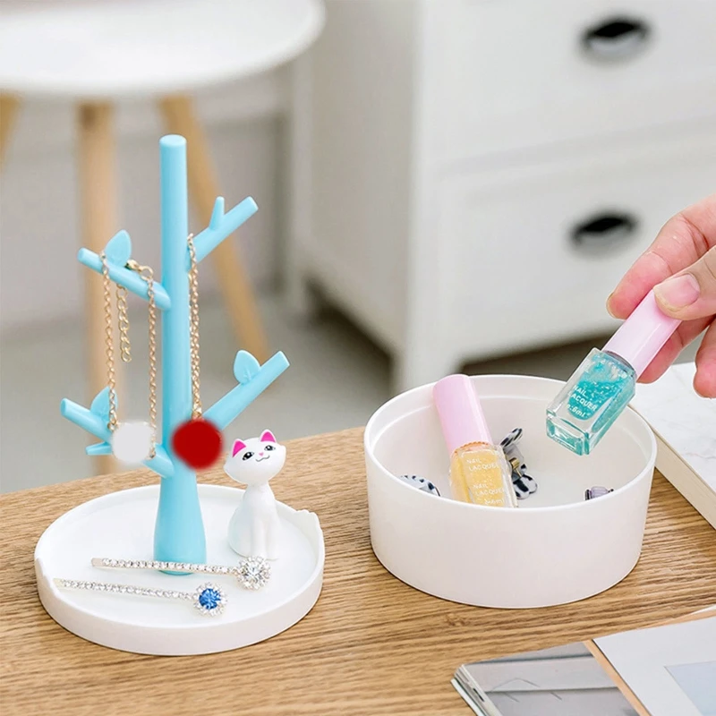 

Cartoon Jewelry Storage Holder with Lid Bracelet Ring Organizer Rack