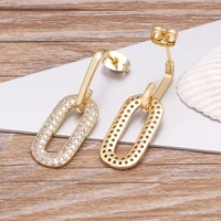 aibef high quality fashion zircon pendant ring earrings geometric simple design hanging jewelry womens best party birthday gift