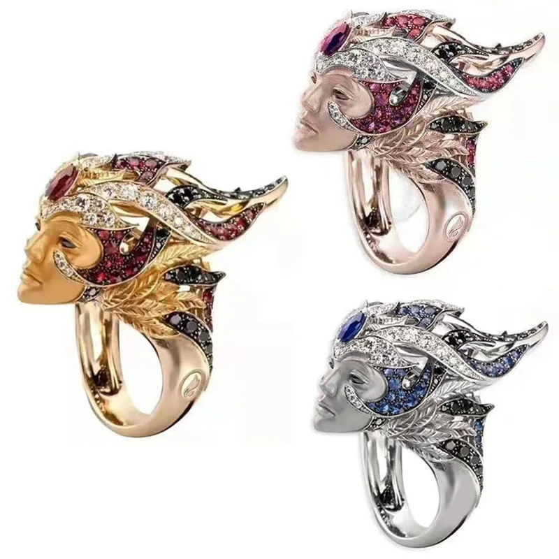 

Milangirl New Explosion Retro Queen Her Majesty Ring European and American Fashion Creative Personality Ring