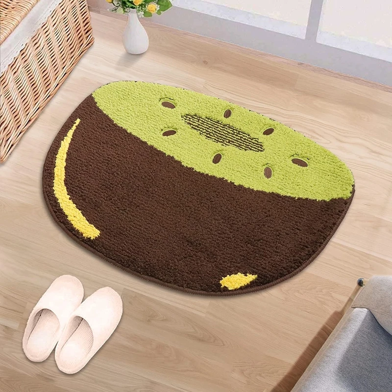 

Inyahome Cartoon Cute Fruit Shape Bathroom Floor Kids Mats Microfiber Doormat Toilet Bath Carpets for Doormats Tub Shower 바닥 깔개