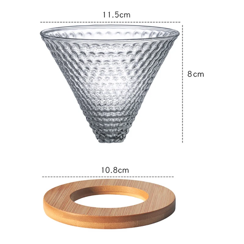 Strawberry Glass Coffee Dripper V Shape Funnel Filtering Cup Set For Filter