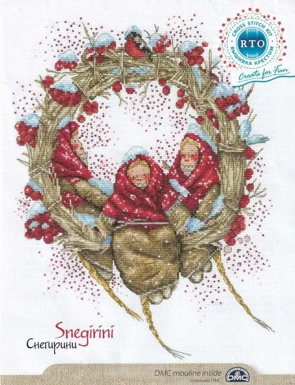 Набор для вышивки крестом 14CT Холст Craft -21-RTO M822 Fairy on the Berry Garland 36-43