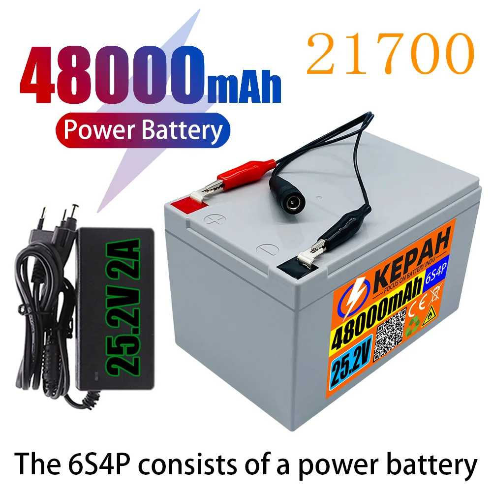 

6s4p 24V 48ah 21700 battery very durable 25,2v 48000ah electric bicycle moped / electric bicycle / for various tools + charger