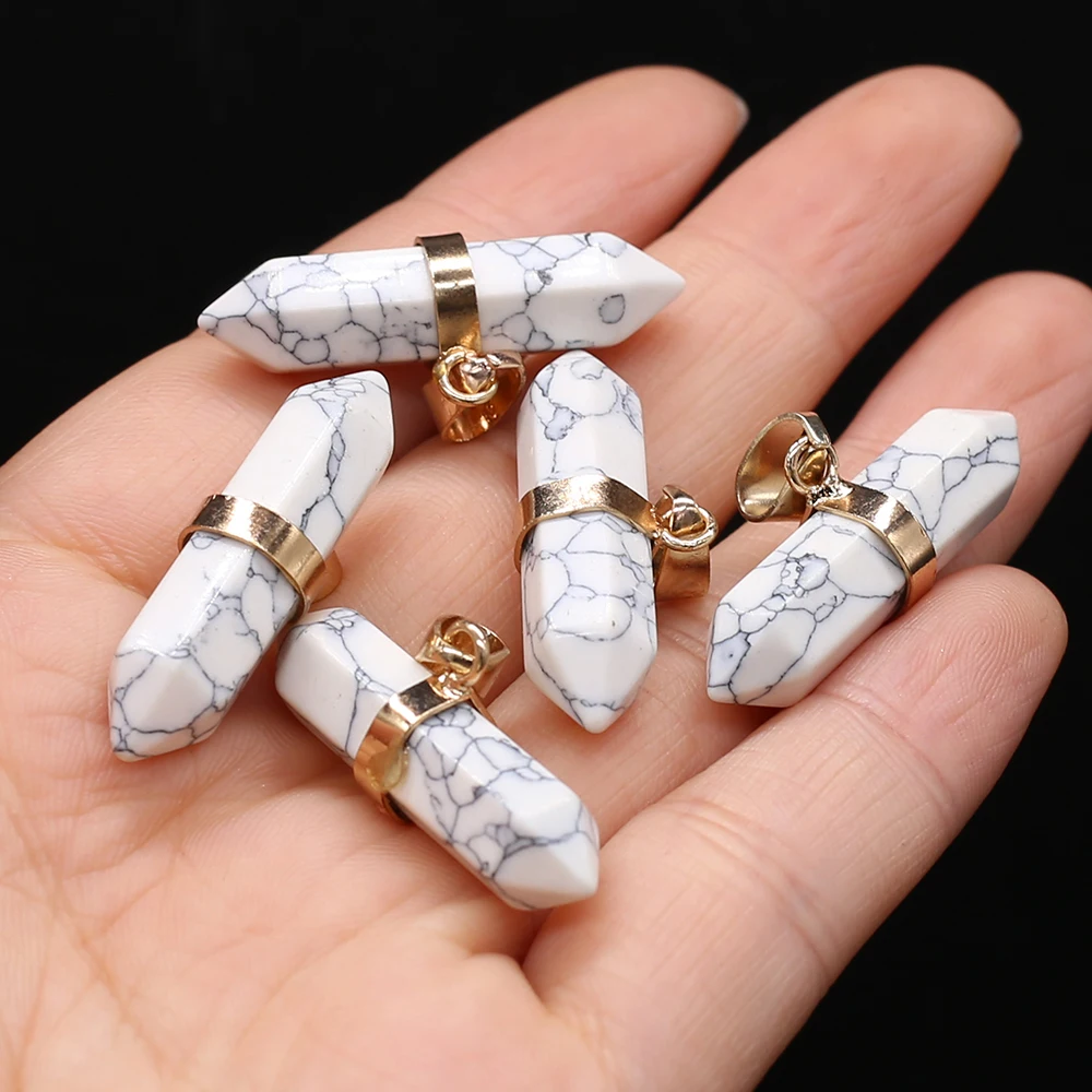 

Charm Natural Stone White Turquoises Pendant 14x32mm For Jewelry Making Bracelet Necklace Accessories For Women Gift