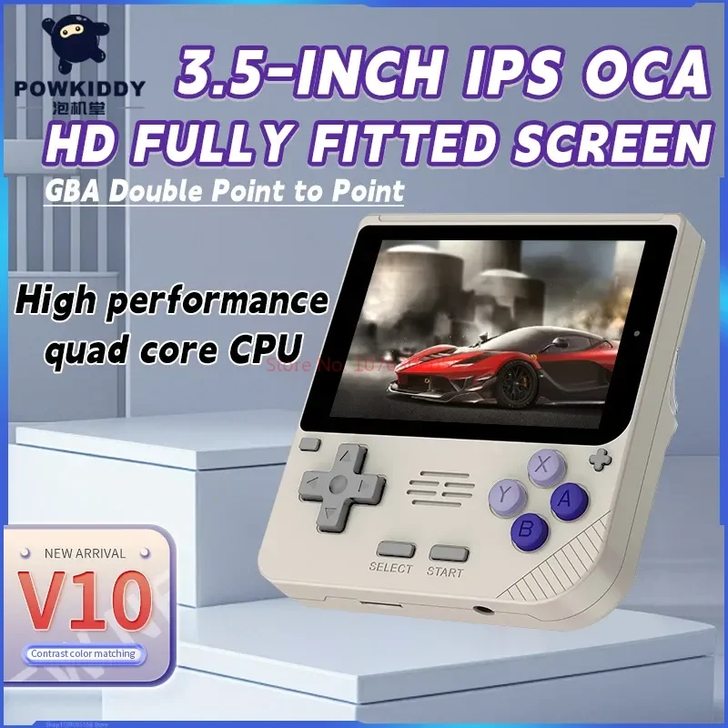 Портативная игровая консоль Powkiddy V10 в стиле ретро 3 5 дюйма IPS экран 480*320 RK3326
