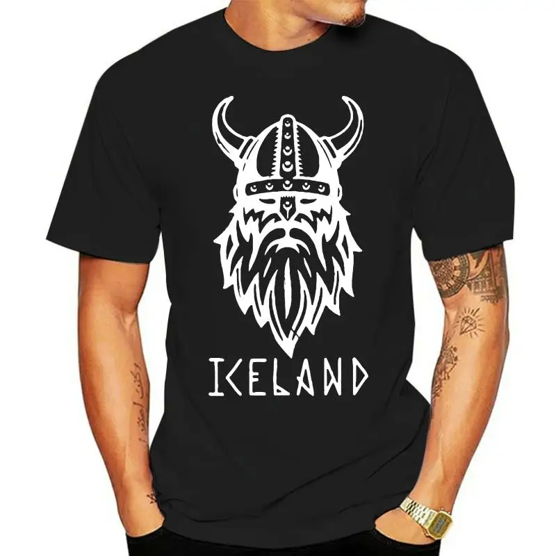 

Camiseta negra Premium de Runic Viking Of Iceland, Camiseta holgada de M-3Xl, talla grande