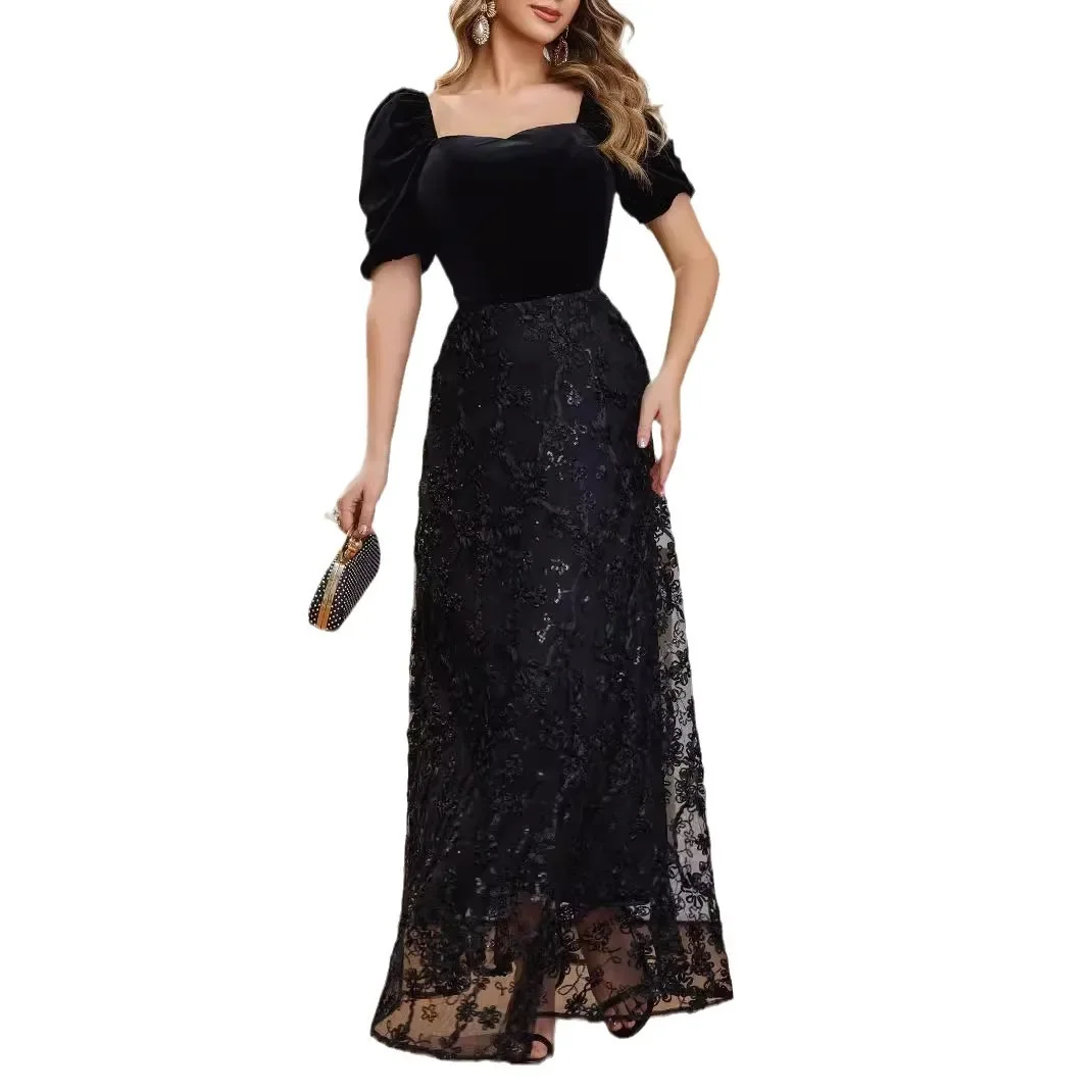 Элегантное винтажное ТРАПЕЦИЕВИДНОЕ расклешенное ожерелье приталенное платье с