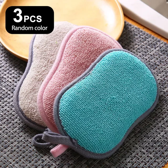 

New in Double Sided Kitchen Cleaning Sponge Kitchen Cleaning Sponge Scrubber Sponges for Dishwashing Bathroom Clean Accessorie c