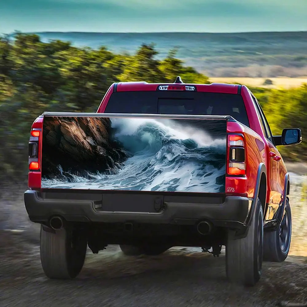 Волны столкновение против камней задний багажник автомобиля защита Vinly наклейка