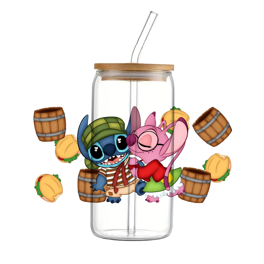 Стич 16 унций UV DTF чашка обертка Libbey стеклянная пивная банка стакан переводные