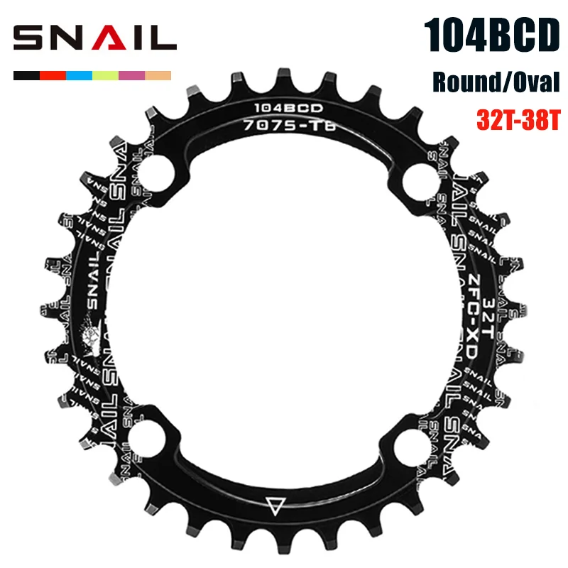 

SNAIL 104bcd Crown Round/Oval 32T/34T/36T/38T Narrow Wide Chainring for M370,M410,M610,M670,M780,IXF Crank,MTB 104bcd Crankset