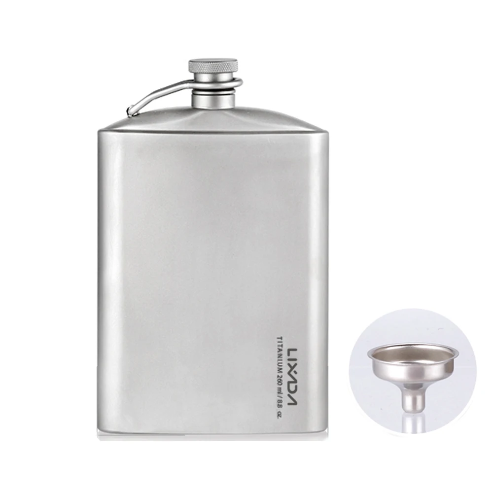 

Lixada Portable Leakproof Titanium Flask Alcohol Whisky Wine Flask for Outdoor Camping Backpacking Travel Picnic 200ml / 260ml