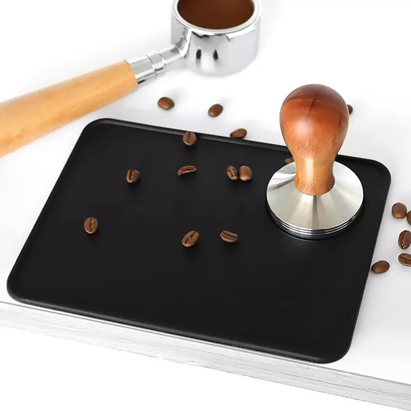 

Grade Silicone Rubber Espresso Mat 8 Inch X 6 Inch(20cm X 15cm ), Coffee Tamper Mat, Black
