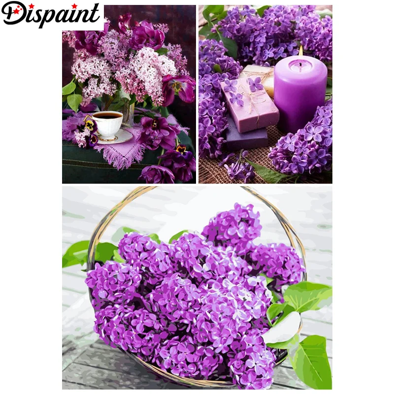 

Dispaint DIY 5D Diamond Painting "Scenery Flower Candles" Full Diamond Embroidery Sale Picture Of Rhinestones For Festival Gifts